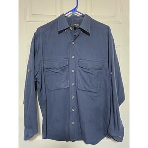 Exofficio Shirt Mens Medium Long Sleeve Blue Button‎ Down Travel Hiking